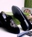 Buy trendy type: Loafer with velvet, gold accents, crown detail, and floral embellishments