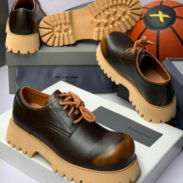 Luxury Laced Derby  Shoe in Brown/Tan