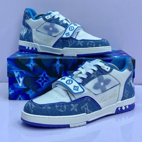 Denim Blue/White LV Trainer Sneaker