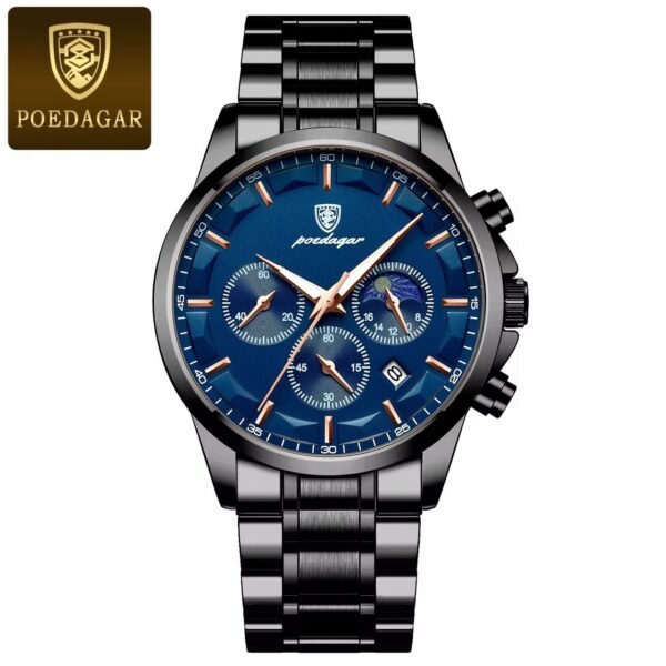 POEDAGAR Luxury Multi-Function Men's Chronograph Watch