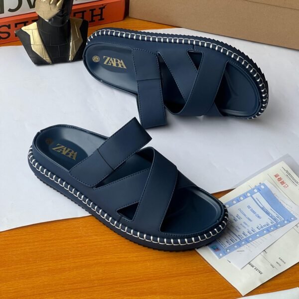 Zara Cross-Strap Stitch-Detail Leather Sandals