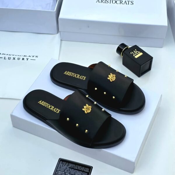 Aristocrats Luxury Embellished Leather Slides
