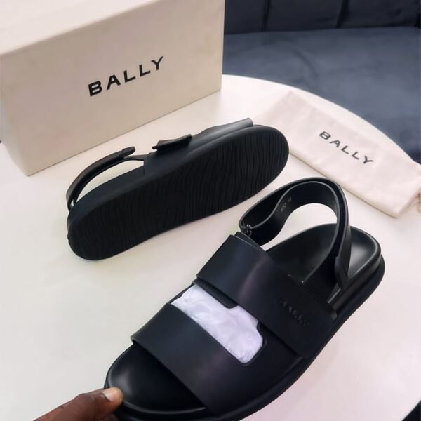 Bally Men's Black Matte Double-Strap Sandals