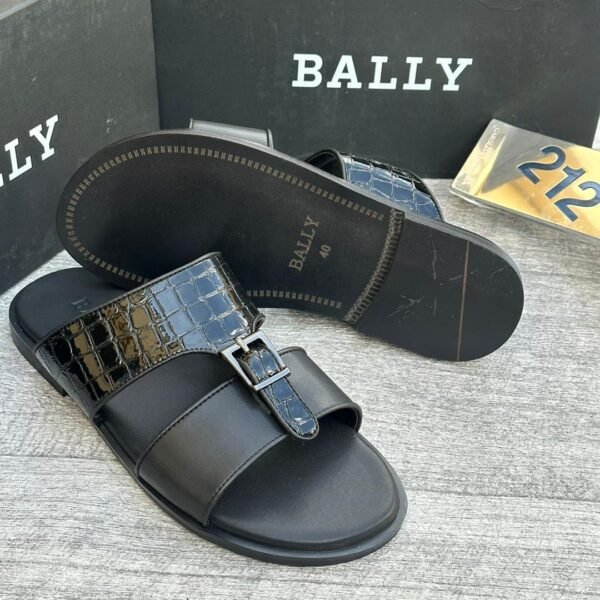 Bally Croc-Embossed Leather Sandals