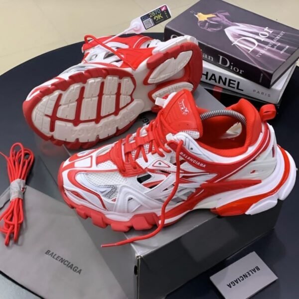 Balenciaga Track Sneakers in White and Red