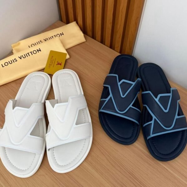 LVS  Monogram Leather Slide