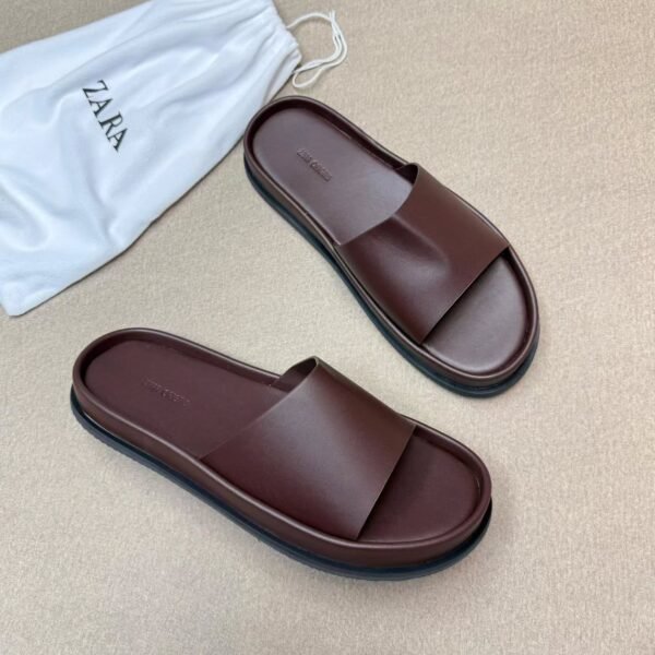 Quality Zara Strap Slides in  Brown