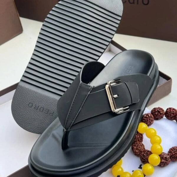 Pedro Leather T-Strap Slides