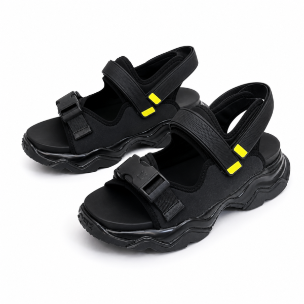 Luxury Chunky Black Sport Sandal