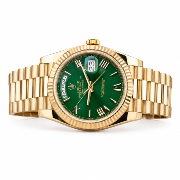 Luxury Rolex Dial Gold-Tone Day-Date Watch