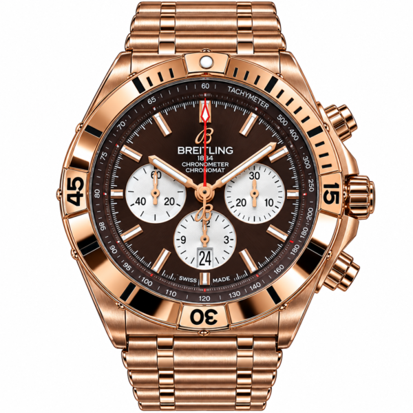 Breitling  Rose Gold-Tone Brown  Dial Wristwatch